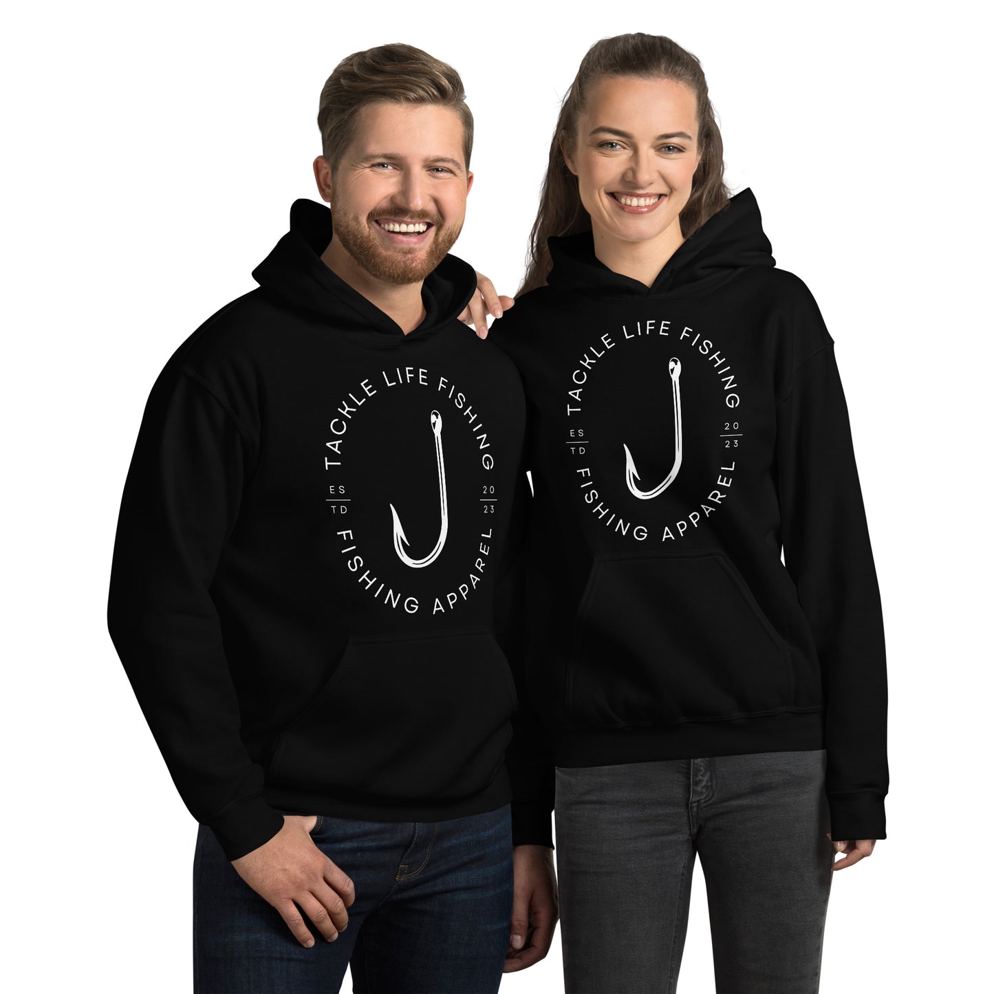 TLF Flagship Logo Unisex Hoodie -- White Logo on Black, Navy, Maroon, Red, Dark Heather, Indigo Blue, Irish Green, Military Green
