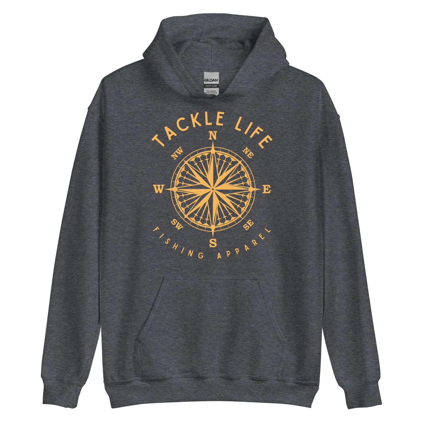 TLF Nautical Compass Unisex Hoodie -- Gold Logo on Black, Navy, Maroon, Red, Dark Heather, Indigo Blue, Irish Green, Military Green
