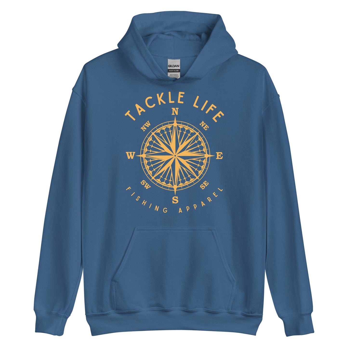 TLF Nautical Compass Unisex Hoodie -- Gold Logo on Black, Navy, Maroon, Red, Dark Heather, Indigo Blue, Irish Green, Military Green