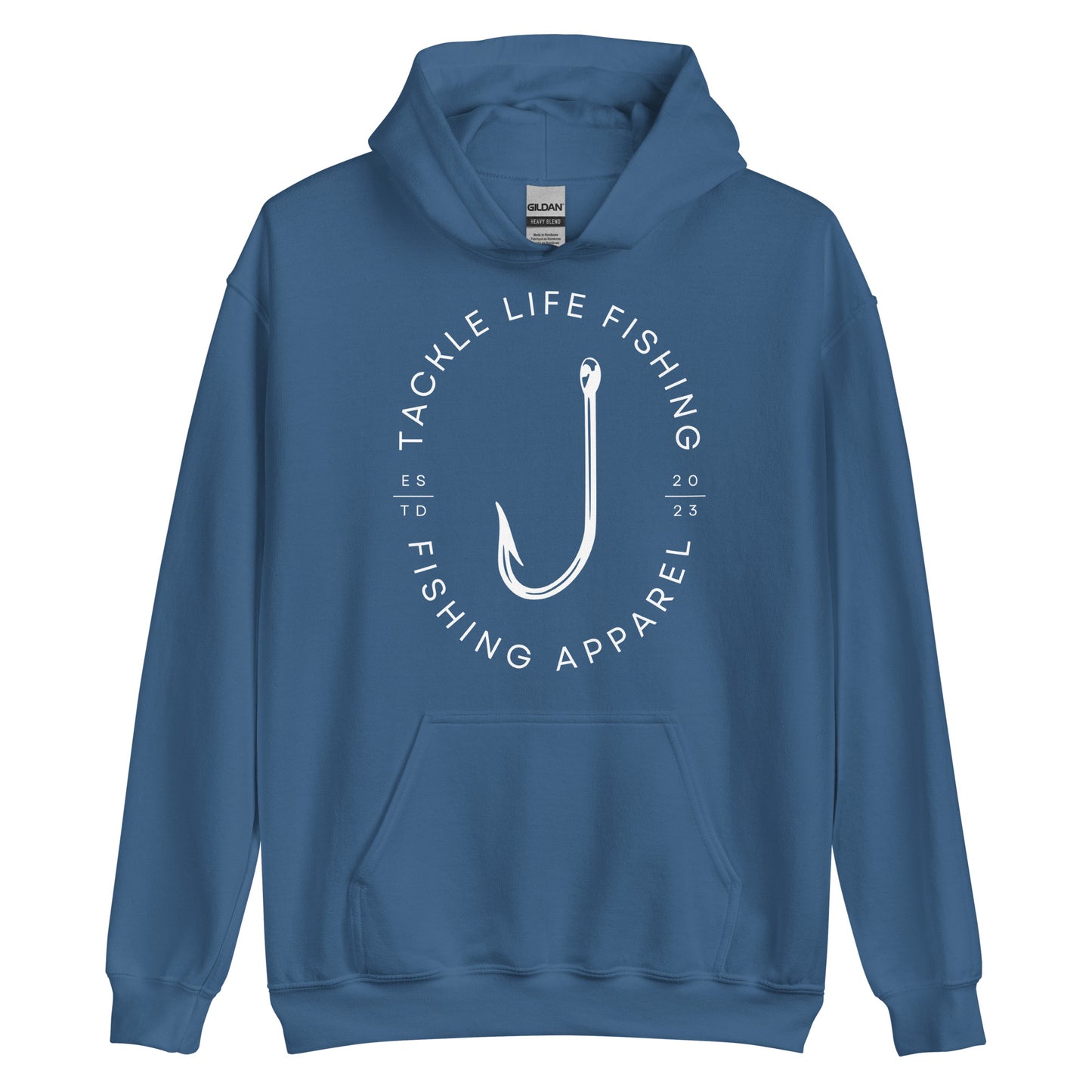 TLF Flagship Logo Unisex Hoodie -- White Logo on Black, Navy, Maroon, Red, Dark Heather, Indigo Blue, Irish Green, Military Green