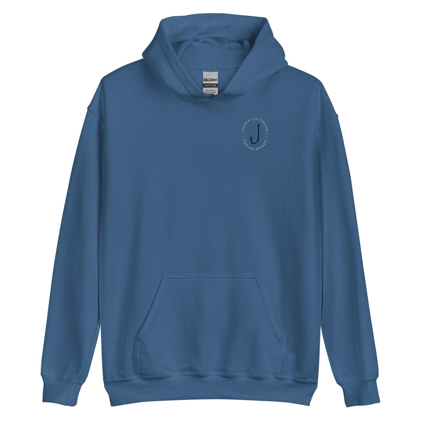 TLF Dirstressed Flag Pirate Logo Unisex Hoodie -- Chest Logo and Back Design on Red, Royal, Indigo Blue, Irish Green, Military Green, White