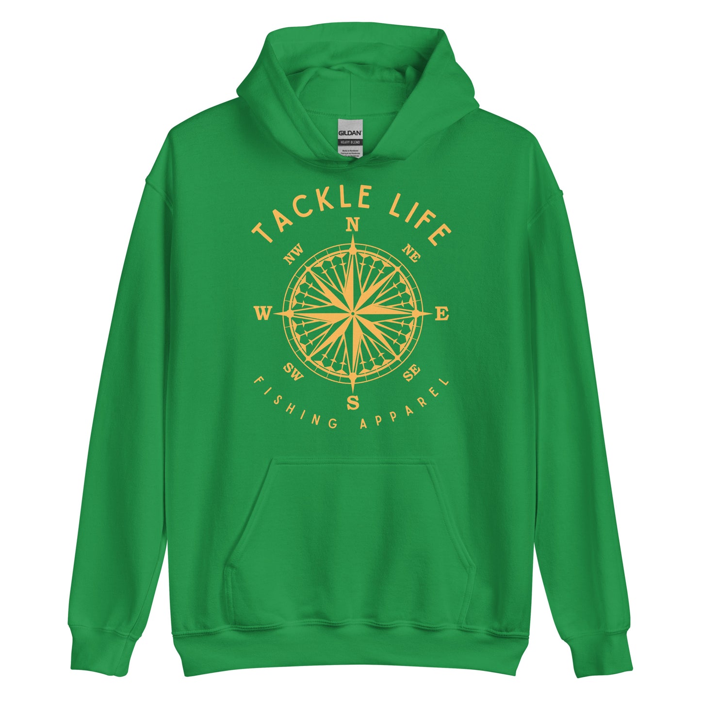 TLF Nautical Compass Unisex Hoodie -- Gold Logo on Black, Navy, Maroon, Red, Dark Heather, Indigo Blue, Irish Green, Military Green