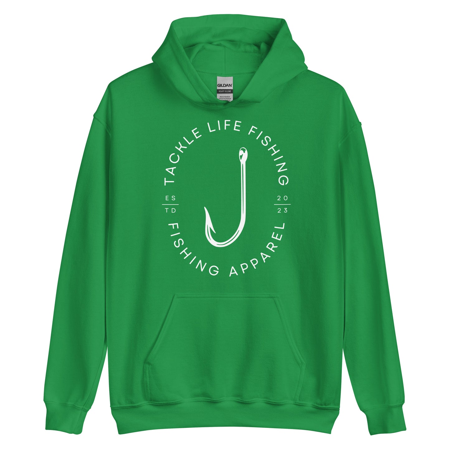 TLF Flagship Logo Unisex Hoodie -- White Logo on Black, Navy, Maroon, Red, Dark Heather, Indigo Blue, Irish Green, Military Green