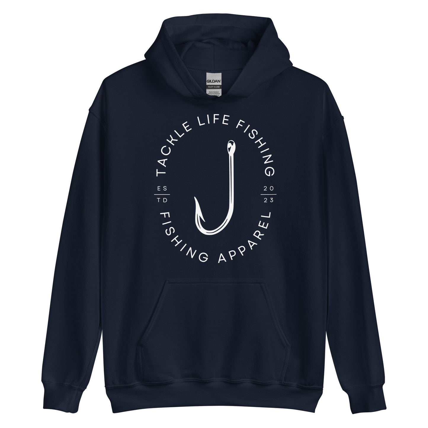 TLF Flagship Logo Unisex Hoodie -- White Logo on Black, Navy, Maroon, Red, Dark Heather, Indigo Blue, Irish Green, Military Green