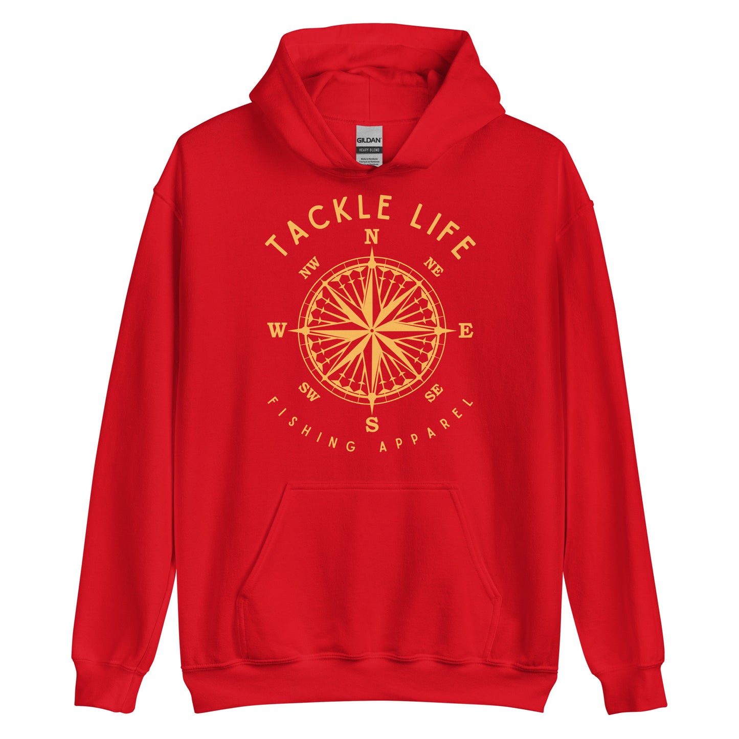 TLF Nautical Compass Unisex Hoodie -- Gold Logo on Black, Navy, Maroon, Red, Dark Heather, Indigo Blue, Irish Green, Military Green