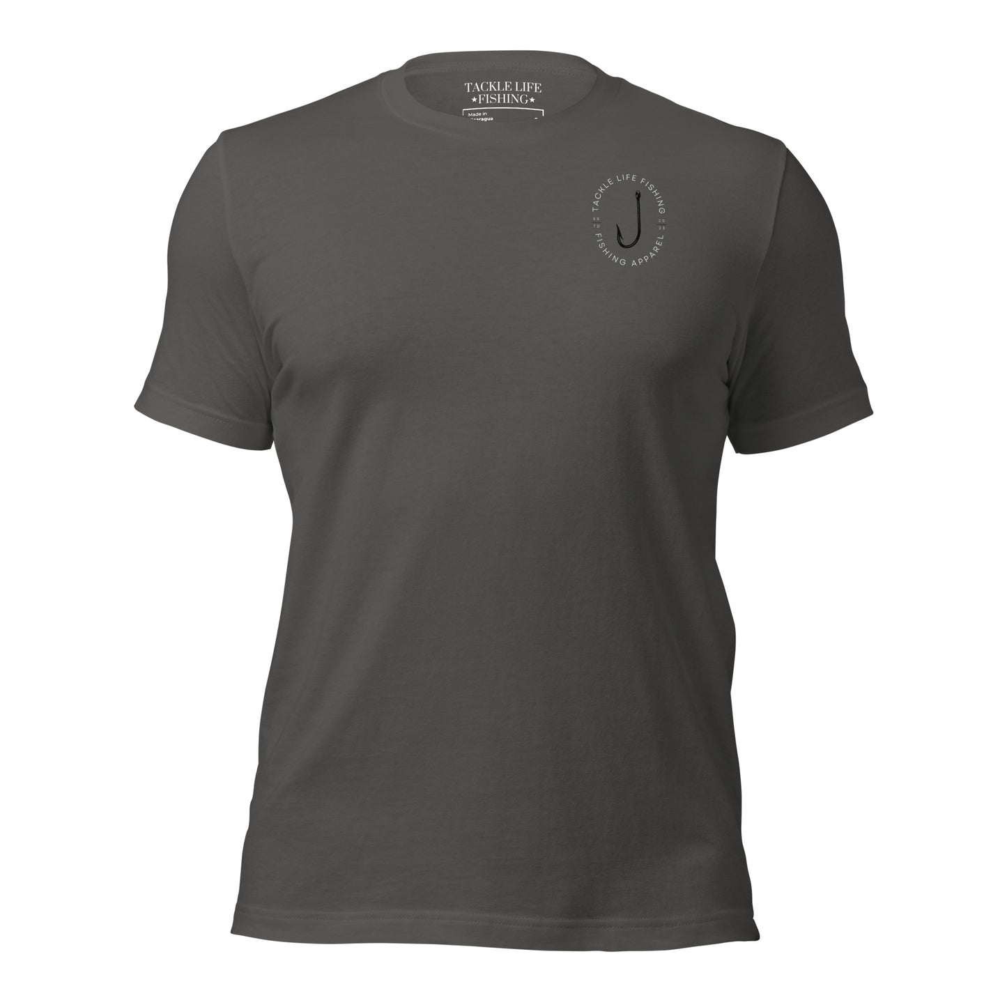 TLF Dirstressed Flag Pirate Logo Unisex T-Shirt -- Chest Logo and Back Design on Toast, Red, True Royal, Asphalt, Olive or Pebble