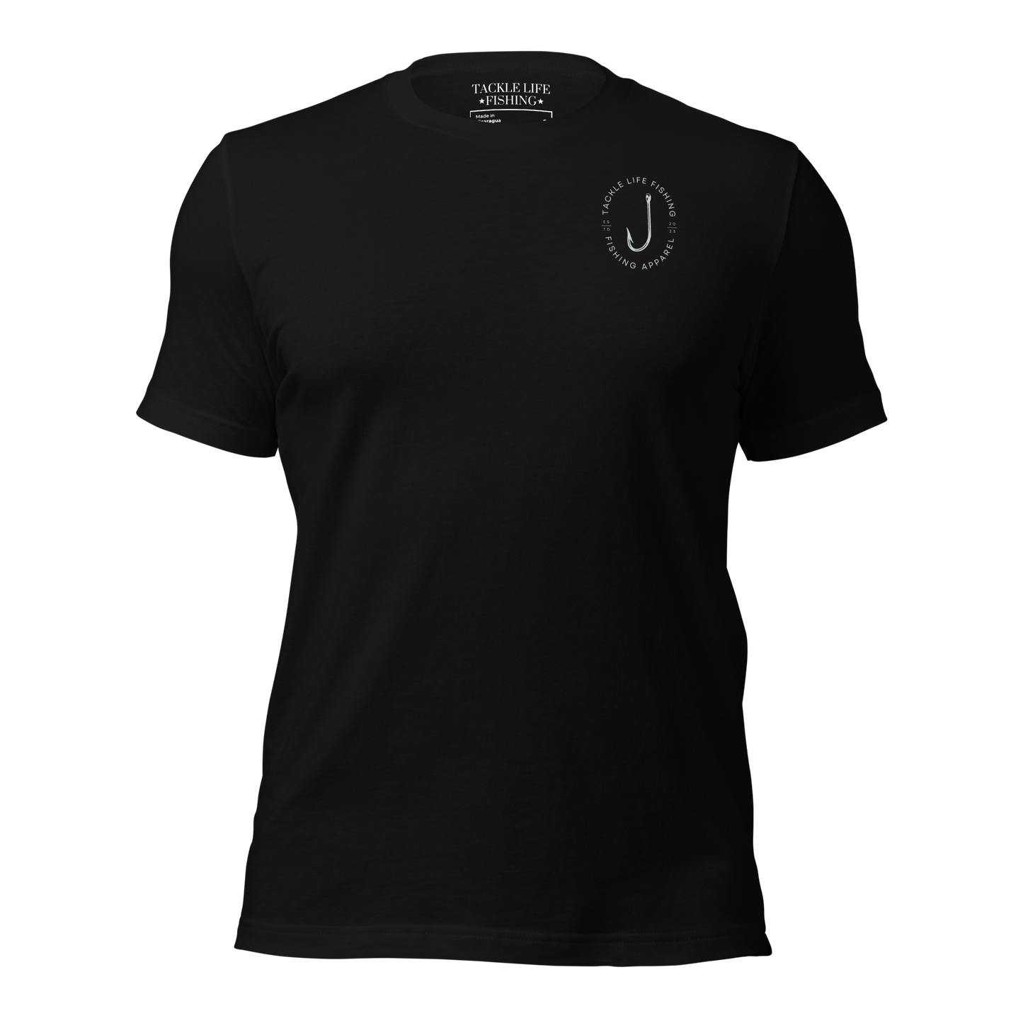 TLF Dirstressed Flag Pirate Logo Unisex T-Shirt -- Gray Chest Logo and Back Design on Black