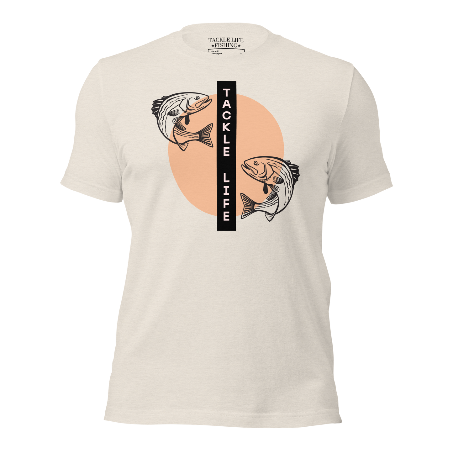 TLF Fishing Zen Unisex T-shirt -- Logo on Heather Prism Lilac, Heather Prism Dusty Blue, Light Blue, Ocean Blue, Soft Cream, Yellow, Heather Dust, Citron, or White