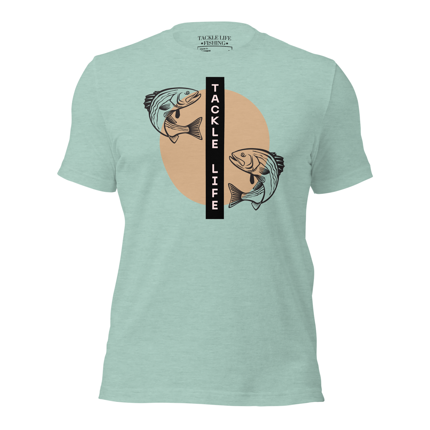 TLF Fishing Zen Unisex T-shirt -- Logo on Heather Prism Lilac, Heather Prism Dusty Blue, Light Blue, Ocean Blue, Soft Cream, Yellow, Heather Dust, Citron, or White