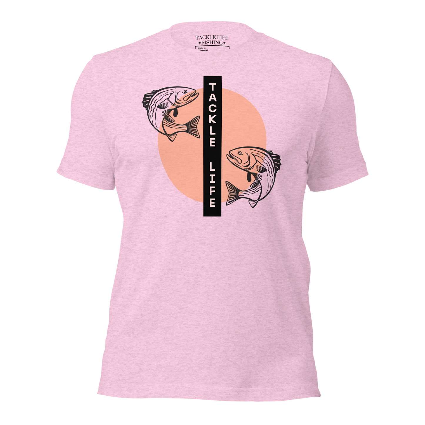 TLF Fishing Zen Unisex T-shirt -- Logo on Heather Prism Lilac, Heather Prism Dusty Blue, Light Blue, Ocean Blue, Soft Cream, Yellow, Heather Dust, Citron, or White