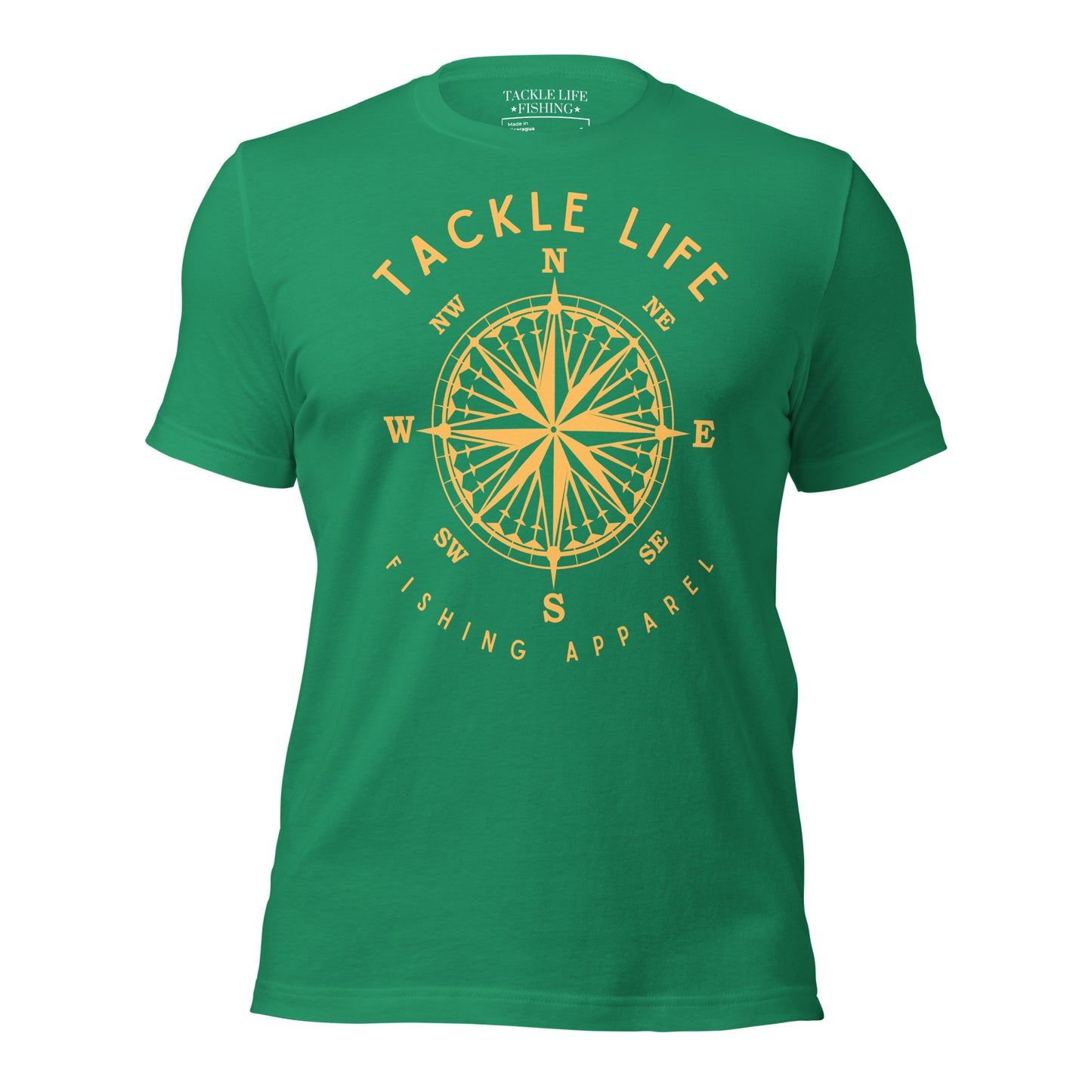TLF Nautical Compass Unisex T-Shirt -- Gold Logo on Black Heather, Navy, Brown, Maroon, Red, True Royal, Olive, Heather Deep Teal, Kelly, or White