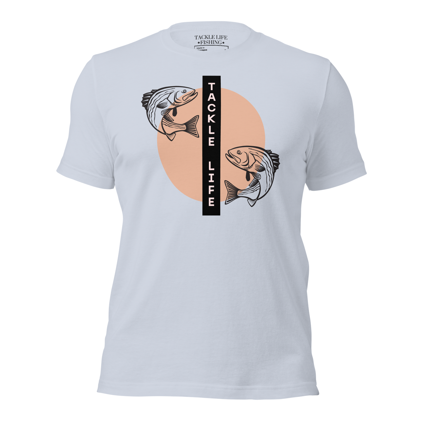TLF Fishing Zen Unisex T-shirt -- Logo on Heather Prism Lilac, Heather Prism Dusty Blue, Light Blue, Ocean Blue, Soft Cream, Yellow, Heather Dust, Citron, or White