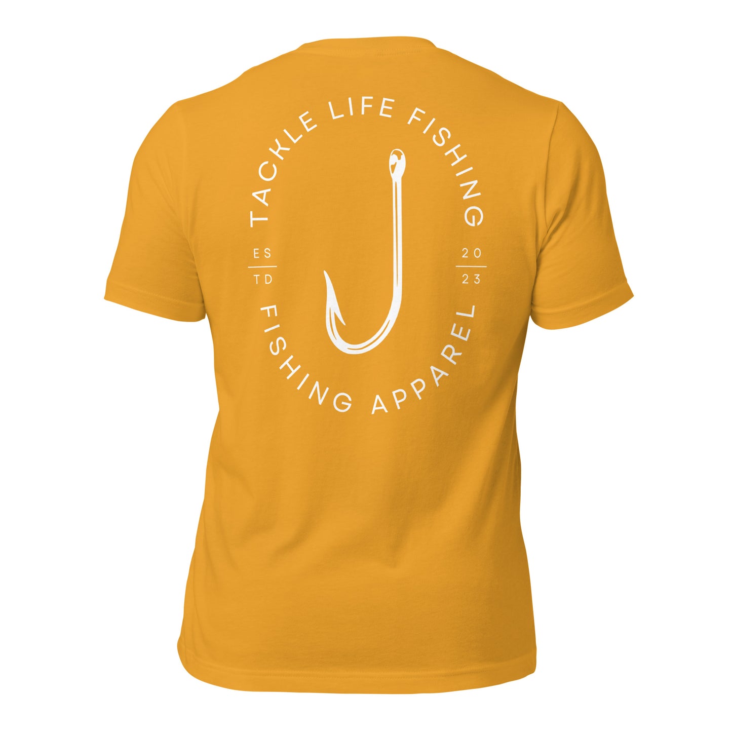 TLF Flagship Logo Unisex T-Shirt -- White Logo on Black, Navy, Red, True Royal, Olive, Autumn, or Mustard
