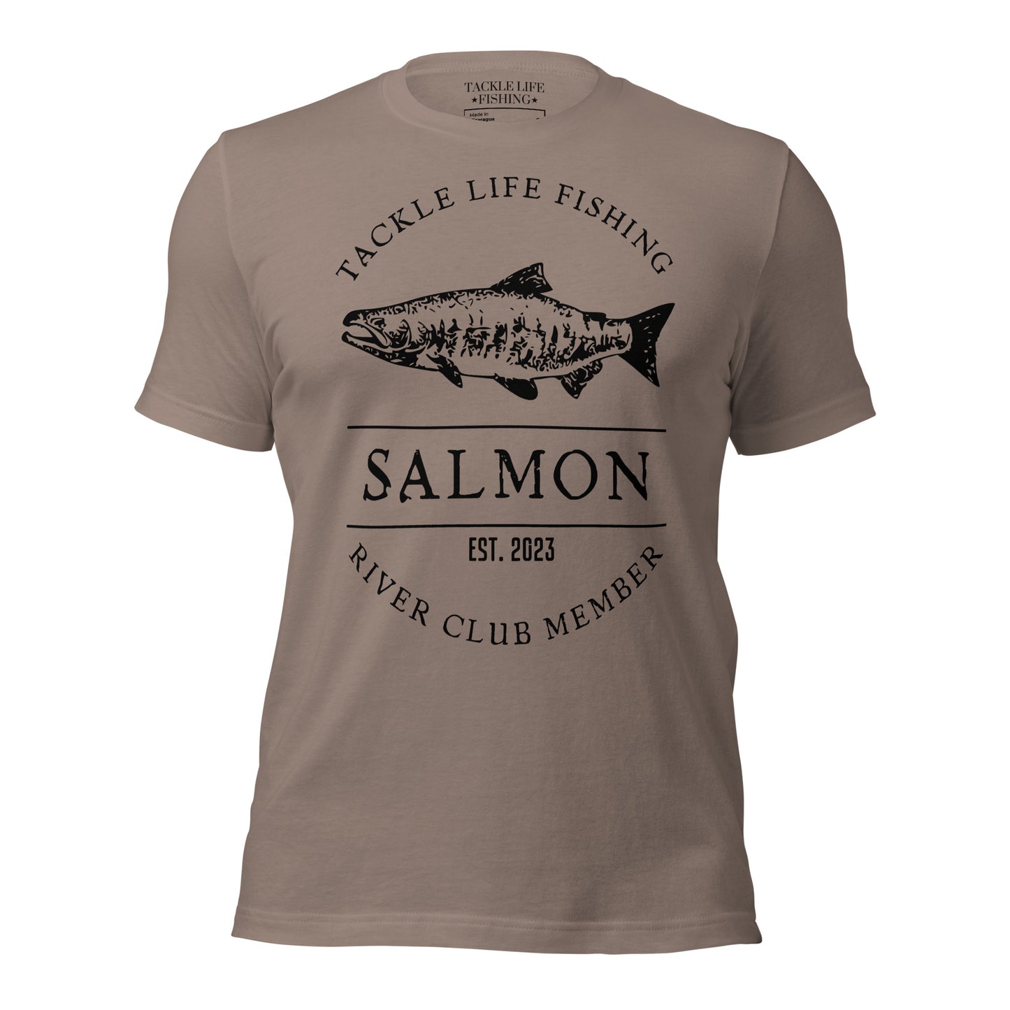 TLF Salmon River Club Member -- Front design on Toast, Mauve, Pink, Athletic Heather, White, Pebble, or Olive