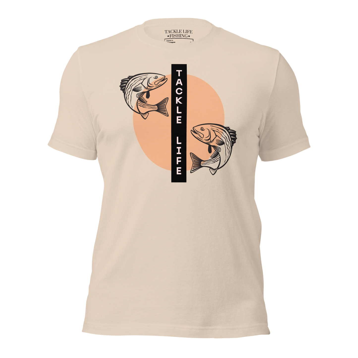 TLF Fishing Zen Unisex T-shirt -- Logo on Heather Prism Lilac, Heather Prism Dusty Blue, Light Blue, Ocean Blue, Soft Cream, Yellow, Heather Dust, Citron, or White