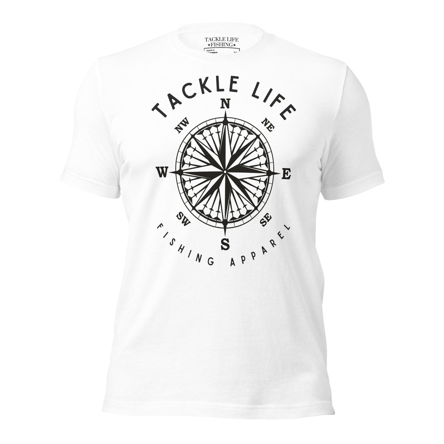 TLF Nautical Compass Unisex T-Shirt -- Black Logo on Olive, Autumn, Burnt Orange, Mustard, Athletic Heather, Ocean Blue, Yellow, Citron, or White