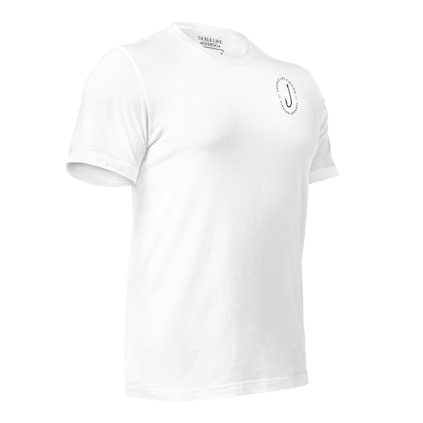 TLF Pirate Flag Unisex T-Shirt -- Black Chest Logo with Back Design on White or Athletic Heather