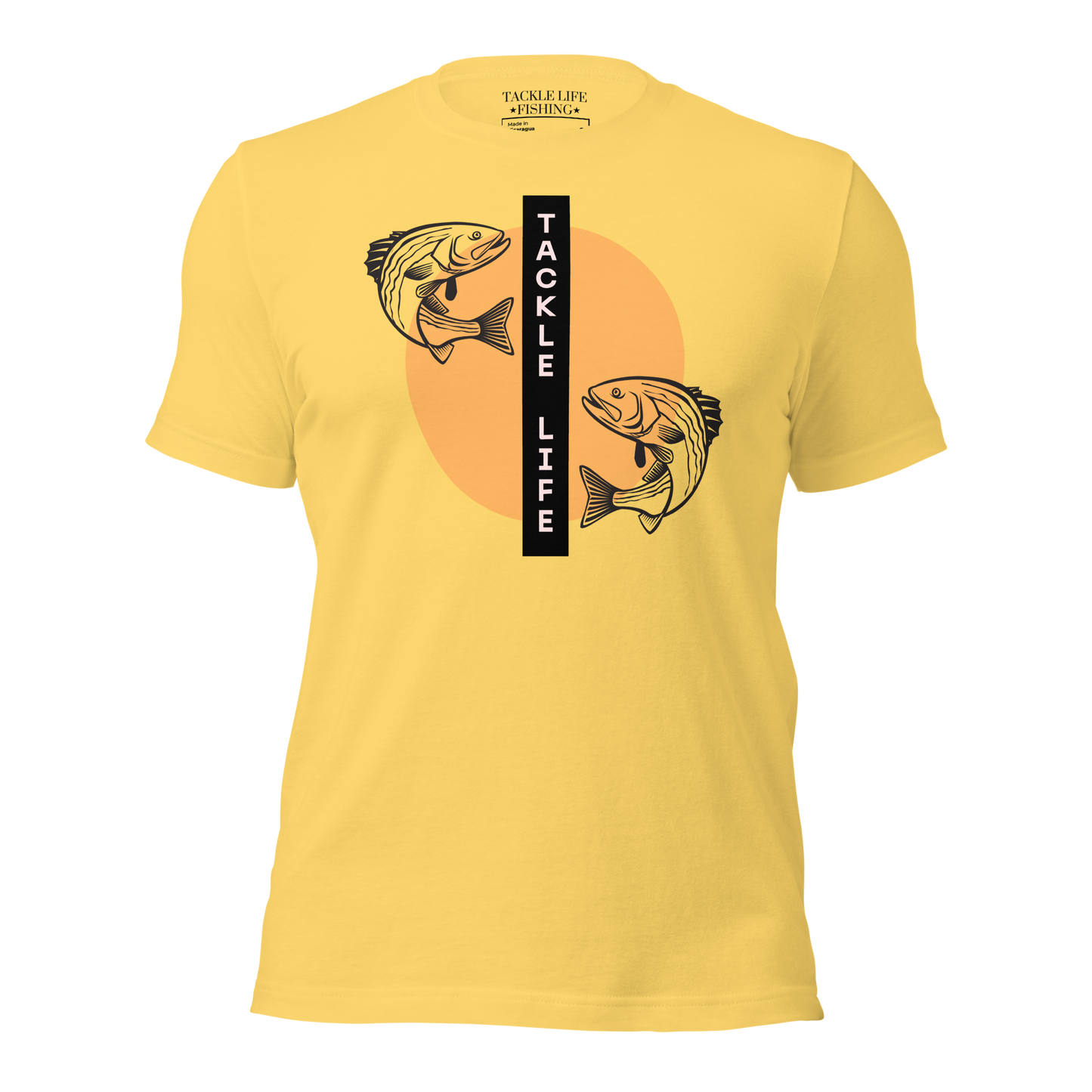 TLF Fishing Zen Unisex T-shirt -- Logo on Heather Prism Lilac, Heather Prism Dusty Blue, Light Blue, Ocean Blue, Soft Cream, Yellow, Heather Dust, Citron, or White