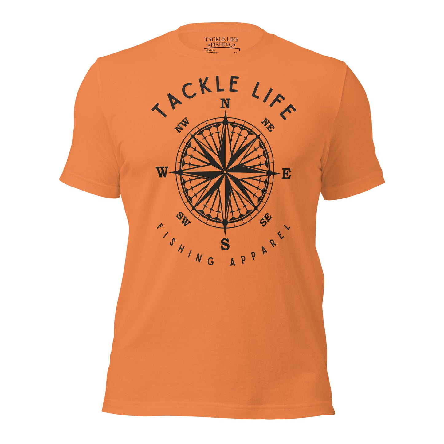 TLF Nautical Compass Unisex T-Shirt -- Black Logo on Olive, Autumn, Burnt Orange, Mustard, Athletic Heather, Ocean Blue, Yellow, Citron, or White