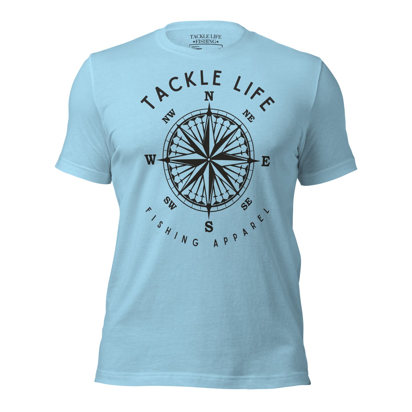 TLF Nautical Compass Unisex T-Shirt -- Black Logo on Olive, Autumn, Burnt Orange, Mustard, Athletic Heather, Ocean Blue, Yellow, Citron, or White