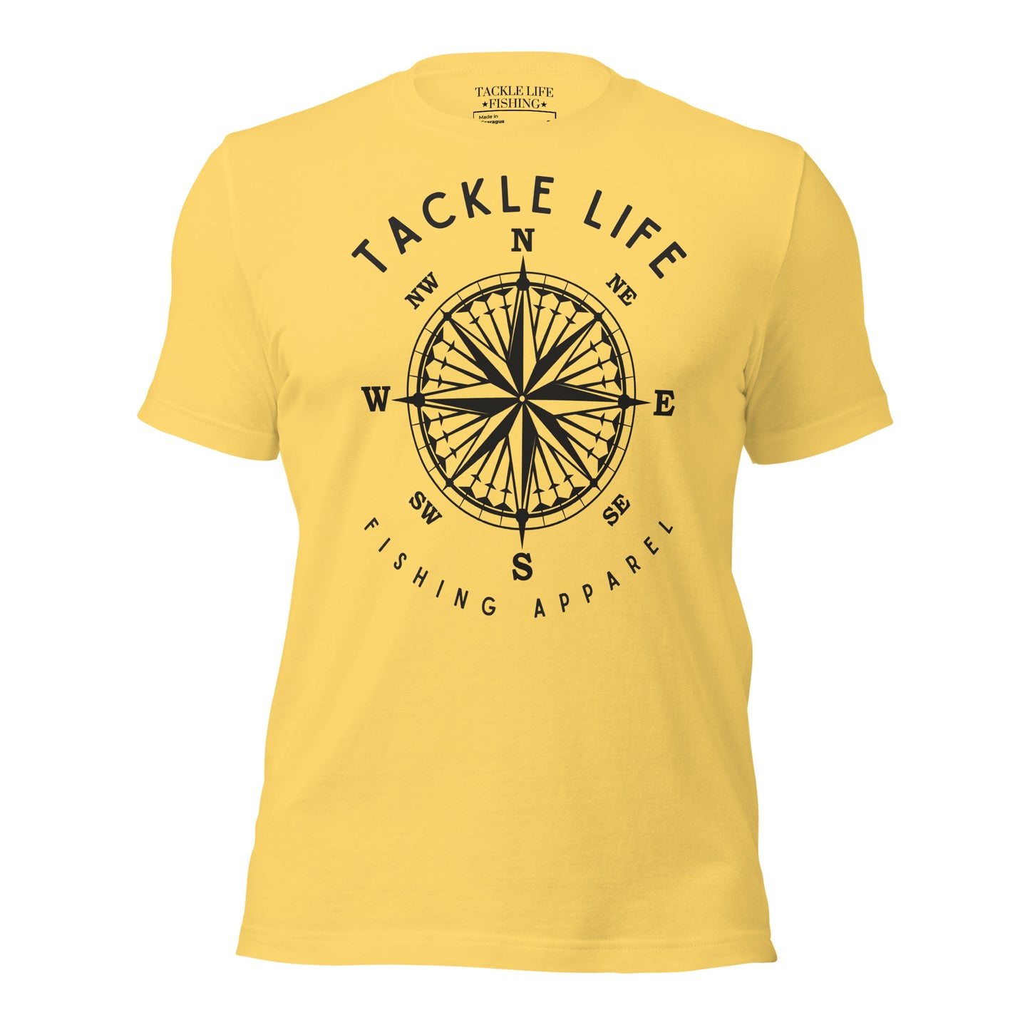 TLF Nautical Compass Unisex T-Shirt -- Black Logo on Olive, Autumn, Burnt Orange, Mustard, Athletic Heather, Ocean Blue, Yellow, Citron, or White